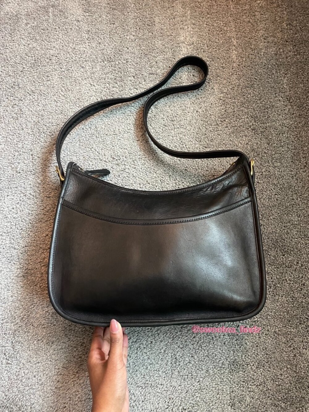 RARE Vintage 1980s Coach Classic Hobo Crossbody Purse- 9028, Black